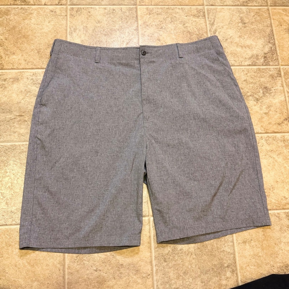 Ben Hogan Mens 44 Heather Grey Performance Golf Shorts Stretch Flat Front WT4414